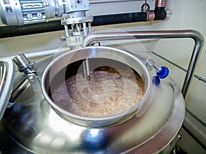 Whiskey fermentation vat with mash photo