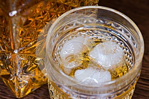 Whiskey glass on the rocks