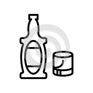 Whiskey icon vector isolated on white background, Whiskey sign , line and outline elements in linear style