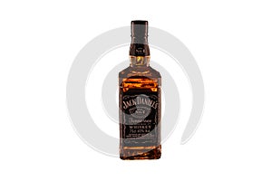 Whiskey Jack Daniel's Tennessee in a bottle on a white background