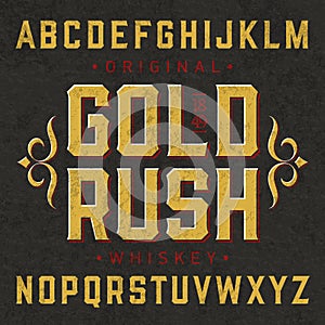 Whiskey label font with sample design