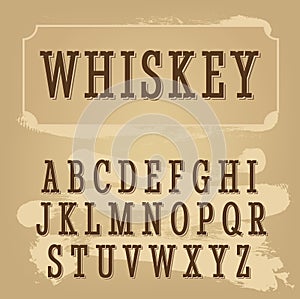 Whiskey label font. Vintage font.