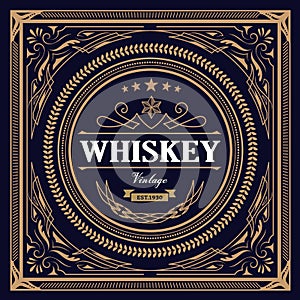 Whiskey Label vintage design retro vector