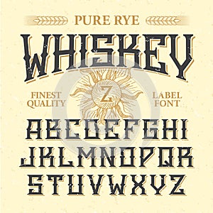 Whiskey label vintage font with sample design