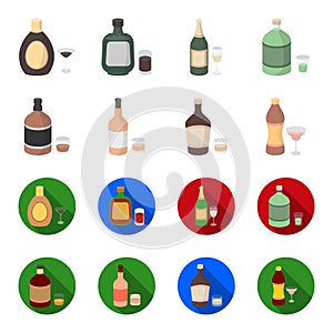 Whiskey, liquor, rum, vermouth.Alcohol set collection icons in cartoon,flat style vector symbol stock illustration web.