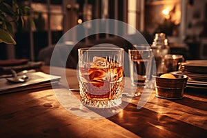 Whiskey, scotch, cognac, brandy, booze ice cube coctail liquor rum drinking high alcohol irish nightclub spirit glass