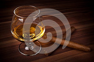 Whiskey In Snifter with Cigars