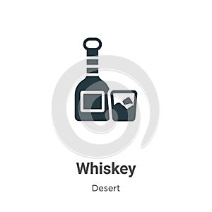 Whiskey vector icon on white background. Flat vector whiskey icon symbol sign from modern wild west collection for mobile concept