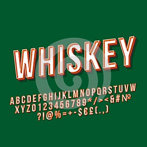 Whiskey vintage 3d vector lettering