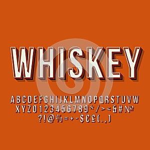 Whiskey vintage 3d vector lettering