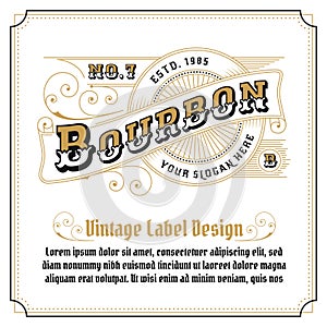 Whiskey vintage frame logo design