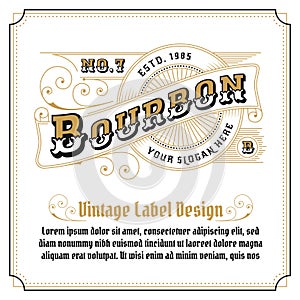 Whiskey vintage frame logo design photo