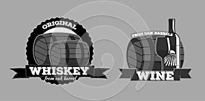 Whiskey wine logotypes