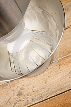 Whisking egg whites
