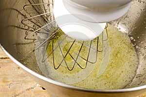 Whisking egg whites
