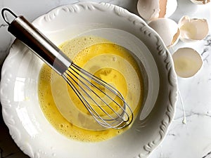 Whisking egg yolks