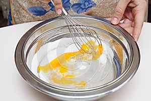 Whisking eggs