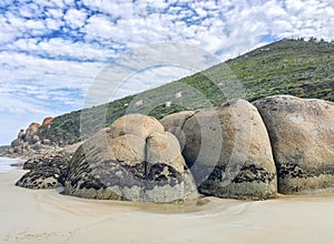 Whisky Bay panoramic view in Wilsons Promontory Marine Park, Australia