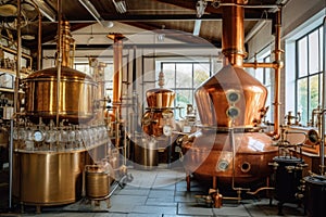 whisky distillation equipment and copper stills photo