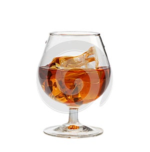 Whisky glass with ice