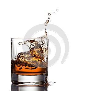 Whisky splash isolated on a white background