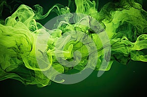 Whisp of bright green smoke, AI-generated.