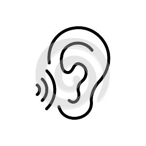 Black line icon for Whisper, murmur and speak