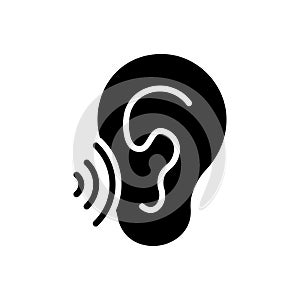 Black solid icon for Whisper, murmur and mutter