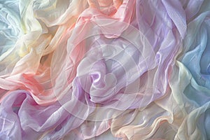 Whisper-soft fabric in a pastel palette cascades in waves