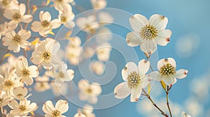 Whispering White Dogwoods Against a Serene Sky