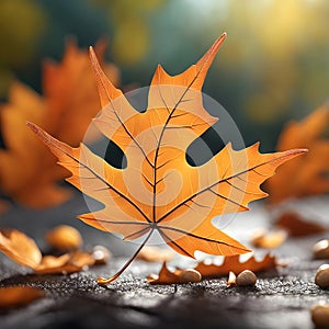 Whispers of Autumn: Leaves\' Gentle Descent and Wind-Brushed Flight.