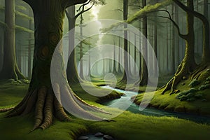 Whispers of Enchantment: Exploring the Intricate Splendor of a Mystical Forest Blanketed in a Shimmering Mist with Generative AI