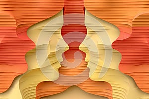 Whispers of Sunshine Abstract Portrait of a Womans Face in Orange and Yellow