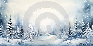 Whispers of Winter: A Breathtaking Illustration of Snowy Landsca