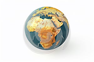 Whispers of the World: Singular Earth Globe in Pure White Isolation