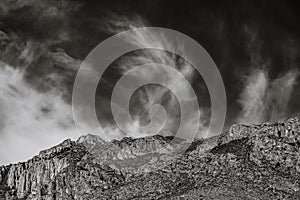 Whisps Of Clouds Over Hunter Peak In Guadalupe Mountains