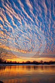 whispy cirrus clouds creating patterns in the sky