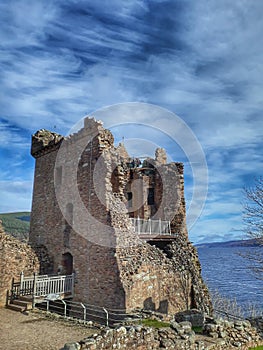 Whispy clouds above Urquhart Castle