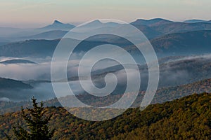 Whispy Fog in Appalachian Mountains