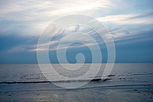 A Whispy Sunset Sky Over the Ocean at the Bay in The Villas, New Jersey