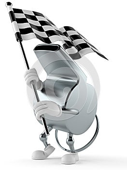 Whistle character waving race flag