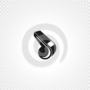 Whistle isolated solid icon on white background