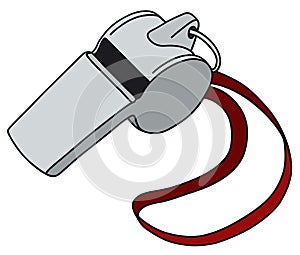 Whistle with a red cord photo