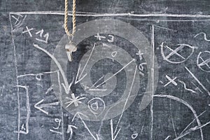 Whistle of a soccer coach with strategy scribblr