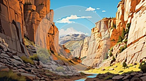 Whistlerian Illustration Of A Canyon: Reviving Historic Art Forms