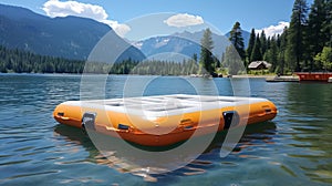 Whistlerian Inflatable Raft: A Gravity-defying, Warmcore Landscape On A Lake photo