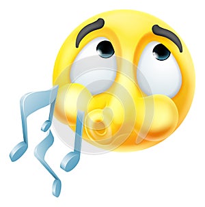 Whistling Tune Emoticon Cartoon Face