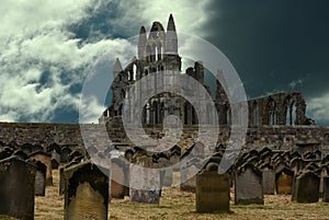 Whitby abbey and cemetery