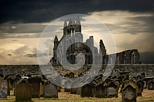 Whitby abbey and cemetery