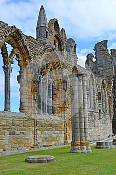 Whitby Abbey Detail on sunny day, Yorkshire UK 